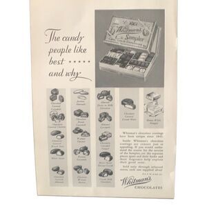Vintage 1931 Whitman’s Chocolates People Like Best Ad Advertisement